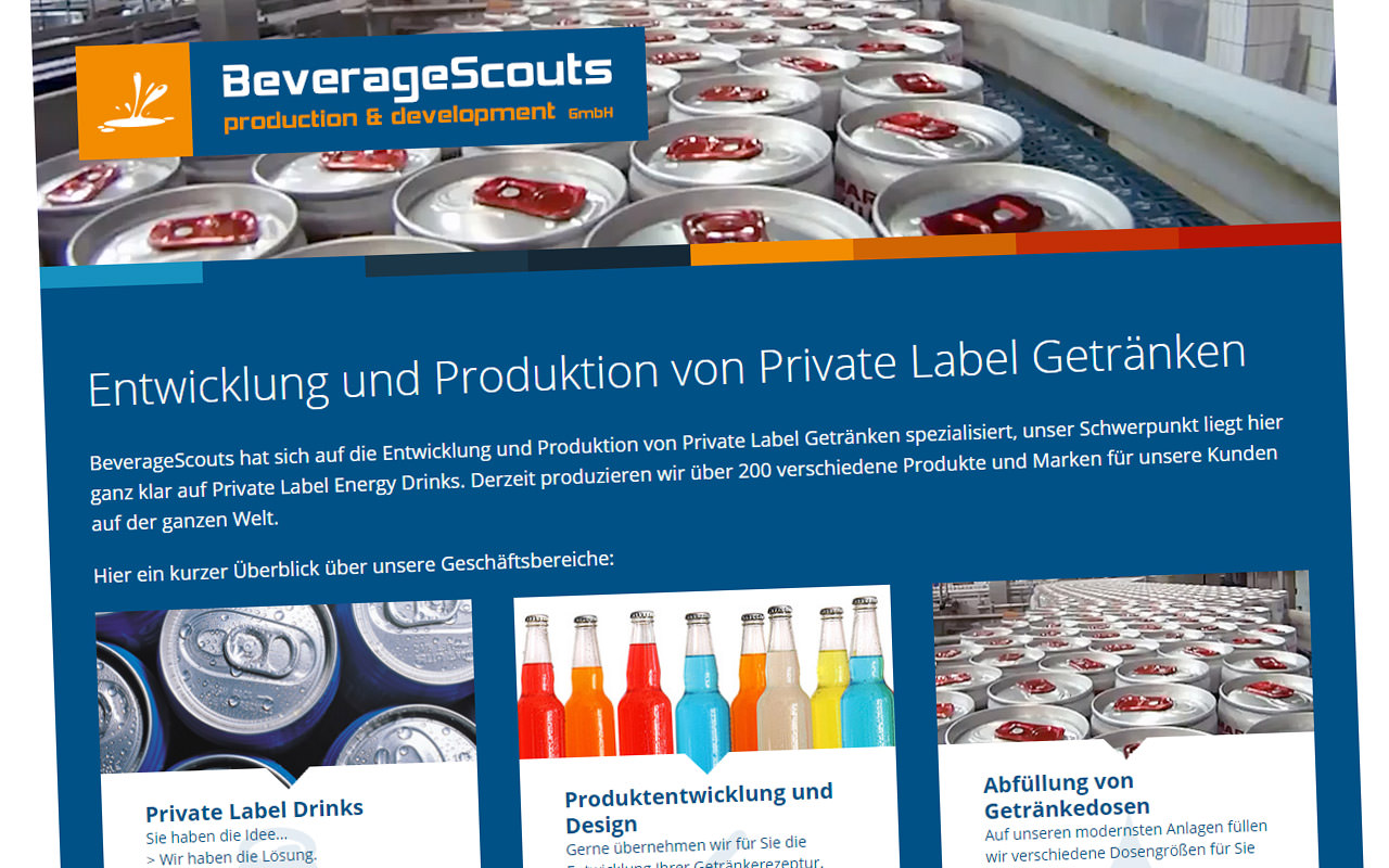 Beveragescouts Webseite